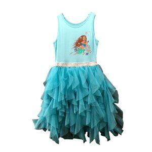Disney Girls Size 8 Little Mermaid Tulle Dress Sleeveless Tank Dress A-Line